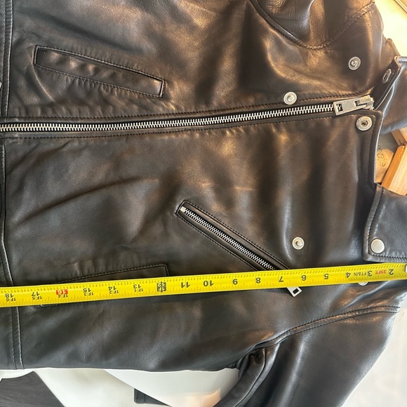 Maje Leather Biker Jacket Black Size 36 - Picture 12 of 13